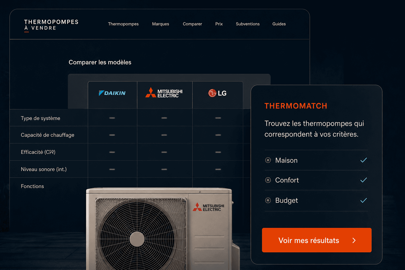 Comparaison de modèles et ThermoMatch