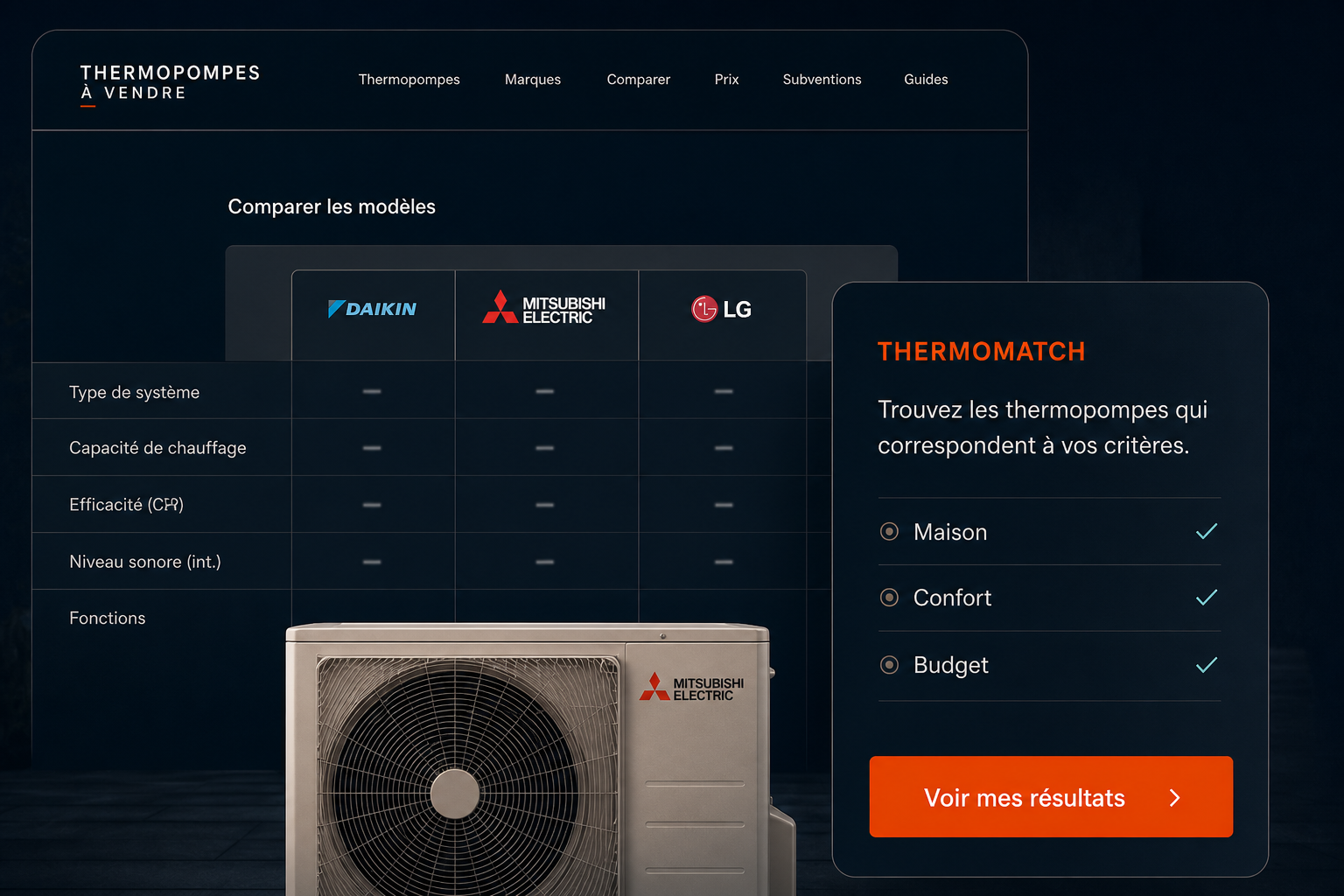 Comparaison de modèles et ThermoMatch